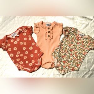 Nicole Miller 3-6MO Baby Girl Onesies Bundle of 3